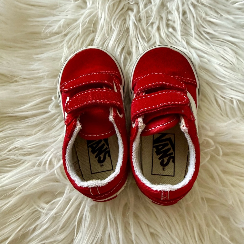 Toddler Vans - Red velcro sneakers - Picture 3 of 5